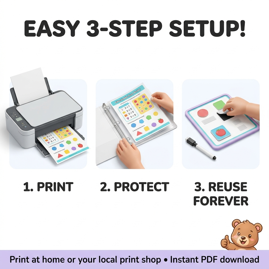 Kindergarten readiness busy toddler learning binder printable activity bundle for preschool homeschool prep by GoWithFund