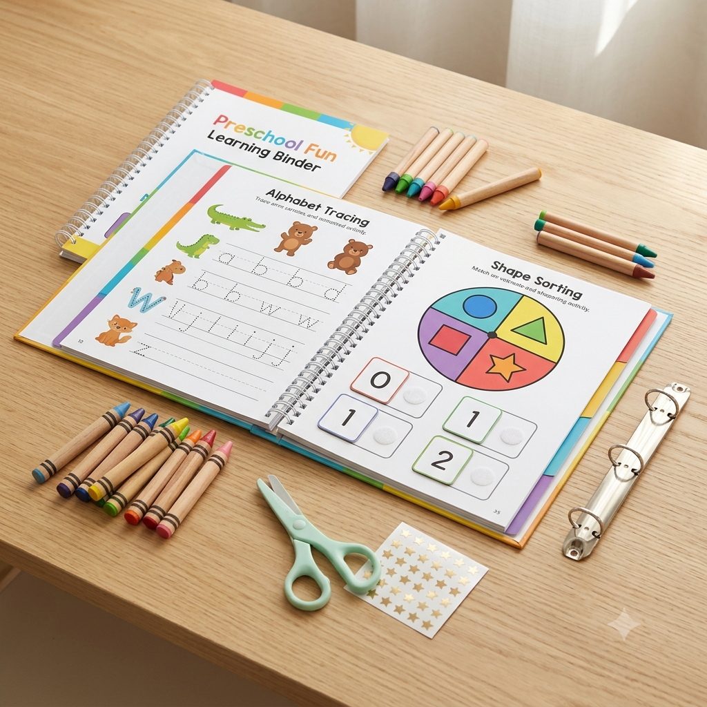 Kindergarten readiness busy toddler learning binder printable activity bundle for preschool homeschool prep by GoWithFund